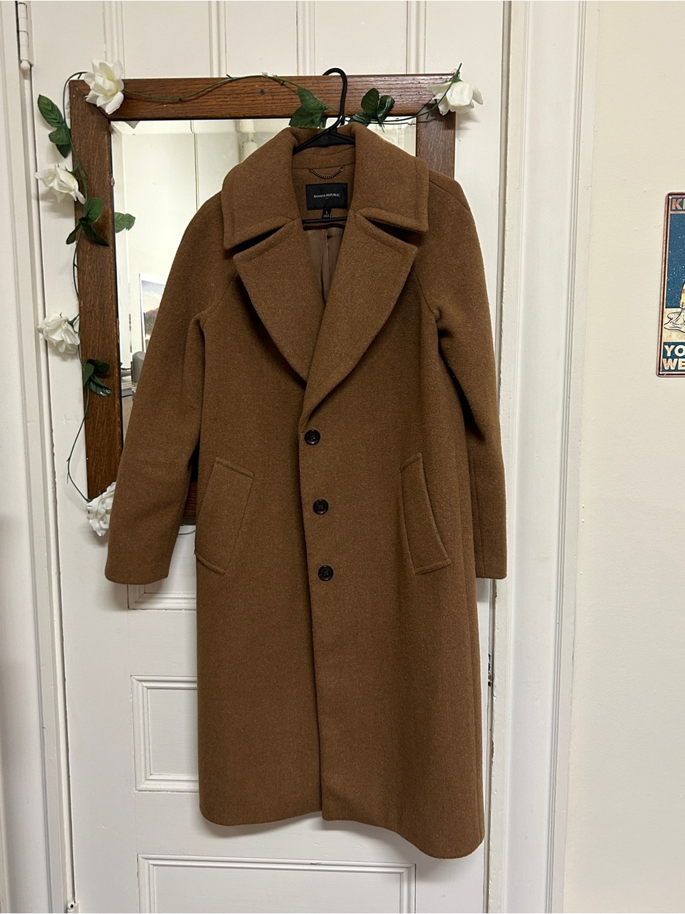 Banana Republic Camel Brown Long Pea Coat